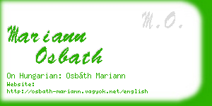mariann osbath business card